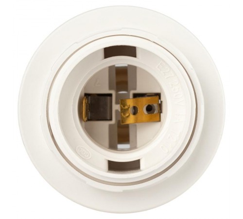 Патрон  Е27 с кольцом пластик белый без наклейки групповая упаковка 50 шт  Б0069199  ЭРА