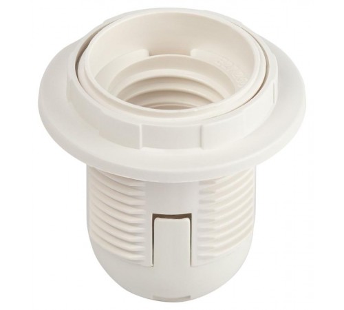 Патрон  Е27 с кольцом пластик белый без наклейки групповая упаковка 50 шт  Б0069199  ЭРА