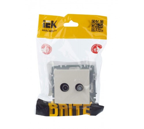 BRITE Розетка двойная TV+SAT РТВ/РСп12-БрЖ жемчужный   BR-AF20-O-K36  IEK