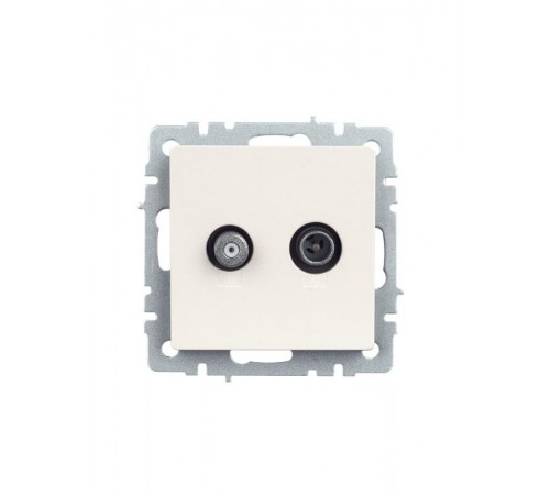 BRITE Розетка двойная TV+SAT РТВ/РСп12-БрЖ жемчужный   BR-AF20-O-K36  IEK