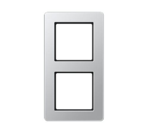 Рамка для вертикальной и горизонтальной установки, 2 поста; термопласт; алюминий; A FLOW  AF582BFAL  Jung