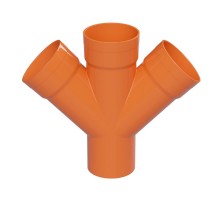 Соединение для четырех двустенных труб,45 ,полипропилен,д.125  021125  DKC