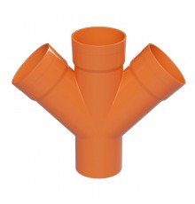 Соединение для 4 двустен. труб. 45 град.. полипропилен. желтый. д.140  021140  DKC