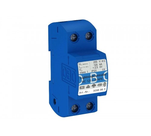 Устройства защиты от импульсных перенапряжений УЗИП для силовых сетей NPE (Класс I), 255 В (MC 125-B NPE)  5096863  OBO Bettermann