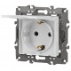 14-2103-01 Розетка с заземлением со шторками с крышкой, 16A-250В, IP20, Эра Elegance, белый  Б0034278  ЭРА