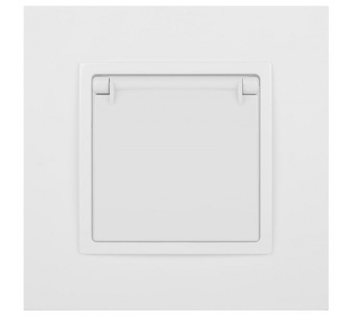 14-2103-01 Розетка с заземлением со шторками с крышкой, 16A-250В, IP20, Эра Elegance, белый  Б0034278  ЭРА