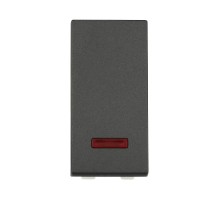 Выключатель с индикатором 45х22,5 мм (схема 1L) 16 A, 250 B (черный бархат) LK45  850308  Ecoplast