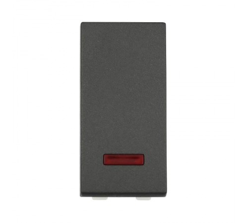 Выключатель с индикатором 45х22,5 мм (схема 1L) 16 A, 250 B (черный бархат) LK45  850308  Ecoplast