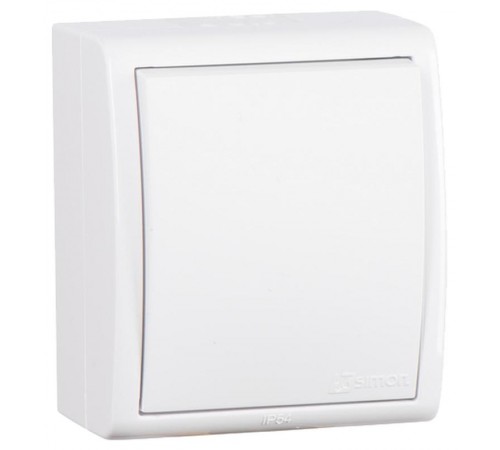 Simon 15 Aqua Белый Выключатель 1-кл, IP54, 10А 250В, винт. зажим  1594101-030  Simon