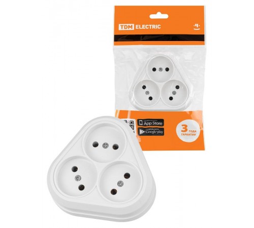 Розетка треугольная 2П открытой установки IP20 10A белая "Ладога"  SQ1801-0136  TDM