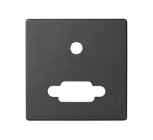 Simon 82 Накладка для коннектора VGA HD15, "мама" + мини-джек 3,5 мм, S82, S82N, S82 Detail, графит  8200091-038  Simon