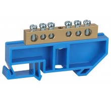 Шина PE "земля" на DIN-изол ШНИ-8х12-6-Д-синий NO-222-50 Б0033378  ЭРА