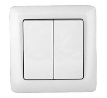 Хит Белый С/У Выключатель 2-клавишный 6А, 250В  VS56-234-B  SE