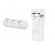 Колодка розеточная 3 гнезда 2П б/з 10А 250В белая серии "Народная"  SQ1806-0416  TDM