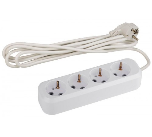 Удлинитель Россия UX-4e-3m ЭРА Удлин-ль c заземл, 3х0,75мм2, ПВС, 4гн, 3м  Б0038579  ЭРА