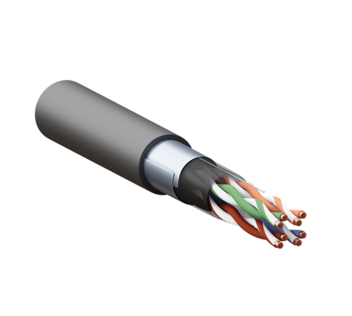 Кабель витая пара TERACOM PRO Cat.5E F/UTP 4 пары solid внешний 24AWG черный упак. 305м  TRP-5EFTP-04PE-BK-OUT3  EKF