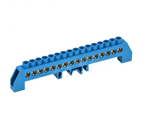 Шина "N" нулевая в комбинированном синем изоляторе на DIN-рейку 8x12 мм 16 групп  11-2320  REXANT