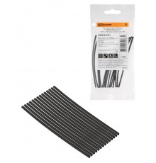 Набор трубок термоусаживаемых, клеевых "Моноцвет, черный 1,5/0,6 "  SQ0548-3201  TDM