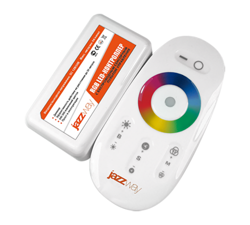 Контроллер для светодиодной ленты LED RGB PRC-4000RF 216/432Вт 12/24В IP20 белый  1007957  Jazzway