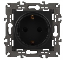 14-2101-05 Розетка с заземлением, 16A-250В, IP20, Эра Elegance, антрацит  Б0034269  ЭРА