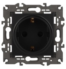 14-2101-05 Розетка с заземлением, 16A-250В, IP20, Эра Elegance, антрацит  Б0034269  ЭРА