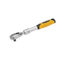 Ключ телескопический трещоточный 1/4, 162-210мм, CrV, двухкомпонентная рукоятка  KR-12-8413  Kranz