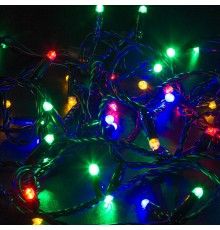 Гирлянда Нить 10м, постоянное свечение, черный ПВХ, 230В, цвет: Мультиколор  305-179  NEON-NIGHT
