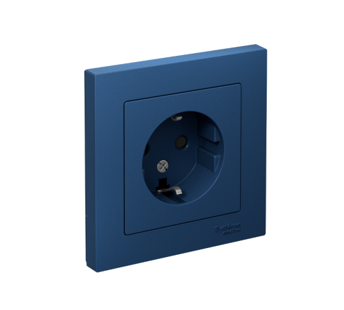 AtlasDesign Аквамарин Розетка с заземлением со шторками, 16А, в сборе  ATN001144  SE