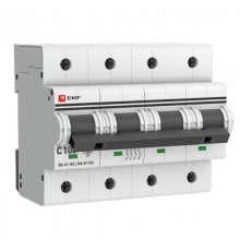 Выключатель автоматический четырехполюсный ВА 47-125 100А C 15кА PROxima  mcb47125-4-100C  EKF