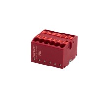 Блок распределительный, зажим push-in, 12 точек подключения 2,5 кв.мм, красный  DTP1-012-04SPUR  DKC