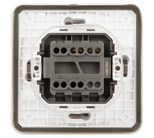 Выключатель 1- клавишный ЭРА Эксперт 11-1521-01 IP55, 10АХ-250В, СУ, Белый  Б0063267  ЭРА