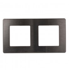 Рамка для розеток и выключателей серия 12 12-5102-12 на 2 поста, сатин, графит  Б0052515  ЭРА