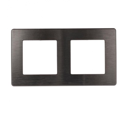Рамка для розеток и выключателей серия 12 12-5102-12 на 2 поста, сатин, графит  Б0052515  ЭРА