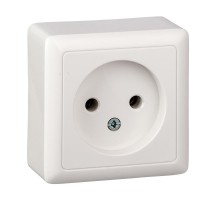 Хит Белый О/У Розетка без заземления без шторок 10А, 250В  RA10-131-B  SE
