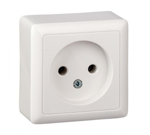 Хит Белый О/У Розетка без заземления без шторок 10А, 250В  RA10-131-B  SE
