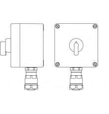 Ex пост управления из GRP Переключатель КВ 0-I ,2NO -1 шт. ввод D8-13мм под небронированныйкабель в металлорукаве Dt 20мм. Ni -1 шт.  2231.031.19.01E