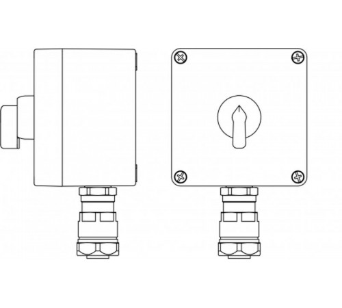 Ex пост управления из GRP Переключатель КВ 0-I ,2NO -1 шт. ввод D8-13мм под небронированныйкабель в металлорукаве Dt 20мм. Ni -1 шт.  2231.031.19.01E