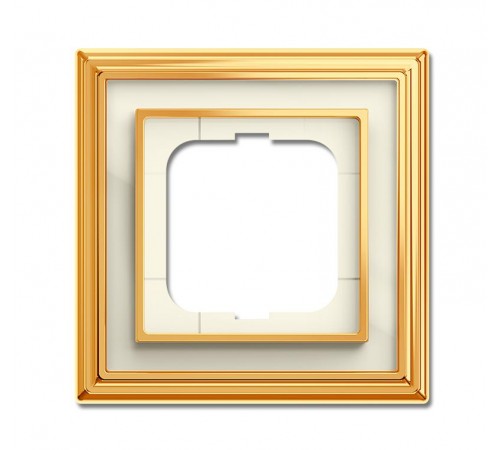Рамка 1-постовая, серия Династия, Латунь полированная, белое стекло  1754-0-4560   2CKA001754A4560  ABB