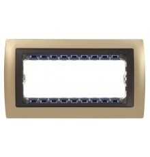 Simon 82 Рамка декоративная, (+суппорт), 8 узких (4 широких) модулей, S82C, Металл, шампань-графит  82884-34  Simon