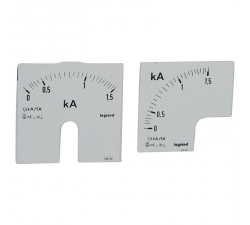 Измерительная шкала (1 круглая + 1 квадратная) для аналоговых амперметров - 0-1500 A  014624  Legrand