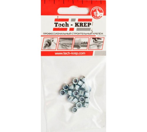 Гайка DIN985 самоконтрящаяся оцинк. М4 (20 шт) - пакет ( 0,019 кг)  103029  Tech-KREP