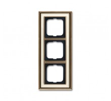 Рамка 3-постовая, серия Династия, Латунь античная, белое стекло  1754-0-4582   2CKA001754A4582  ABB