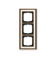 Рамка 3-постовая, серия Династия, Латунь античная, белое стекло  1754-0-4582   2CKA001754A4582  ABB