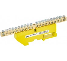 Шина PE "земля" на DIN-изоляторе ШНИ-6х9-20-Д-Ж  YNN10-69-20D-K05  IEK