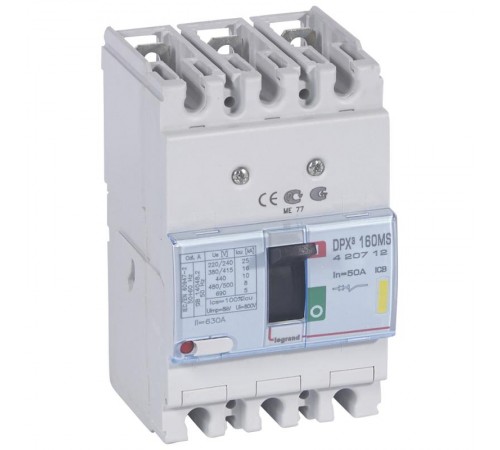 Автоматический выключатель DPX3 160 - магнитный расцепитель - 16 кА - 400 В~ - 3П - 50 А  420712  Legrand
