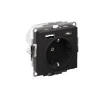 AtlasDesign Карбон Розетка 16А c 2 USB A+С механизм  ATN001032  SE