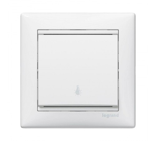 Valena Сл. кость Выключатель кнопочный 1-клавишный с пиктограммой "лампочка"  774312  Legrand