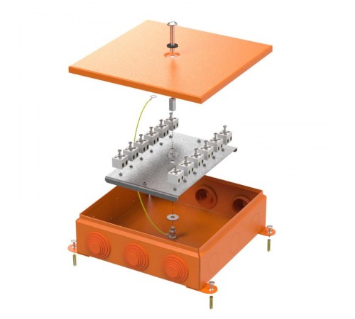 Коробка металлическая огнестойкая 70-0390-FR2.5-24 E15-E120 RAL2004 200x200x65 (4 шт/кор)  70-0390-2004-FR2.5-24  Промрукав