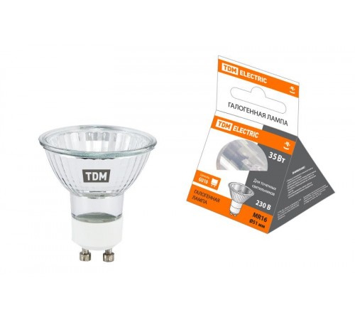 Лампа галогенная 35Вт 230В GU10 MR16 (JCDRC)  SQ0341-0010  TDM
