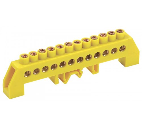 Шина PE "земля" в комбинированном DIN-изоляторе"Стойка" ШНИ-8х12-12-КС-Ж  YNN10-812-12DP-K05  IEK